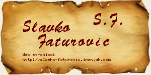 Slavko Faturović vizit kartica